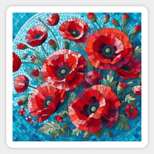 Red Poppy Flower Sticker